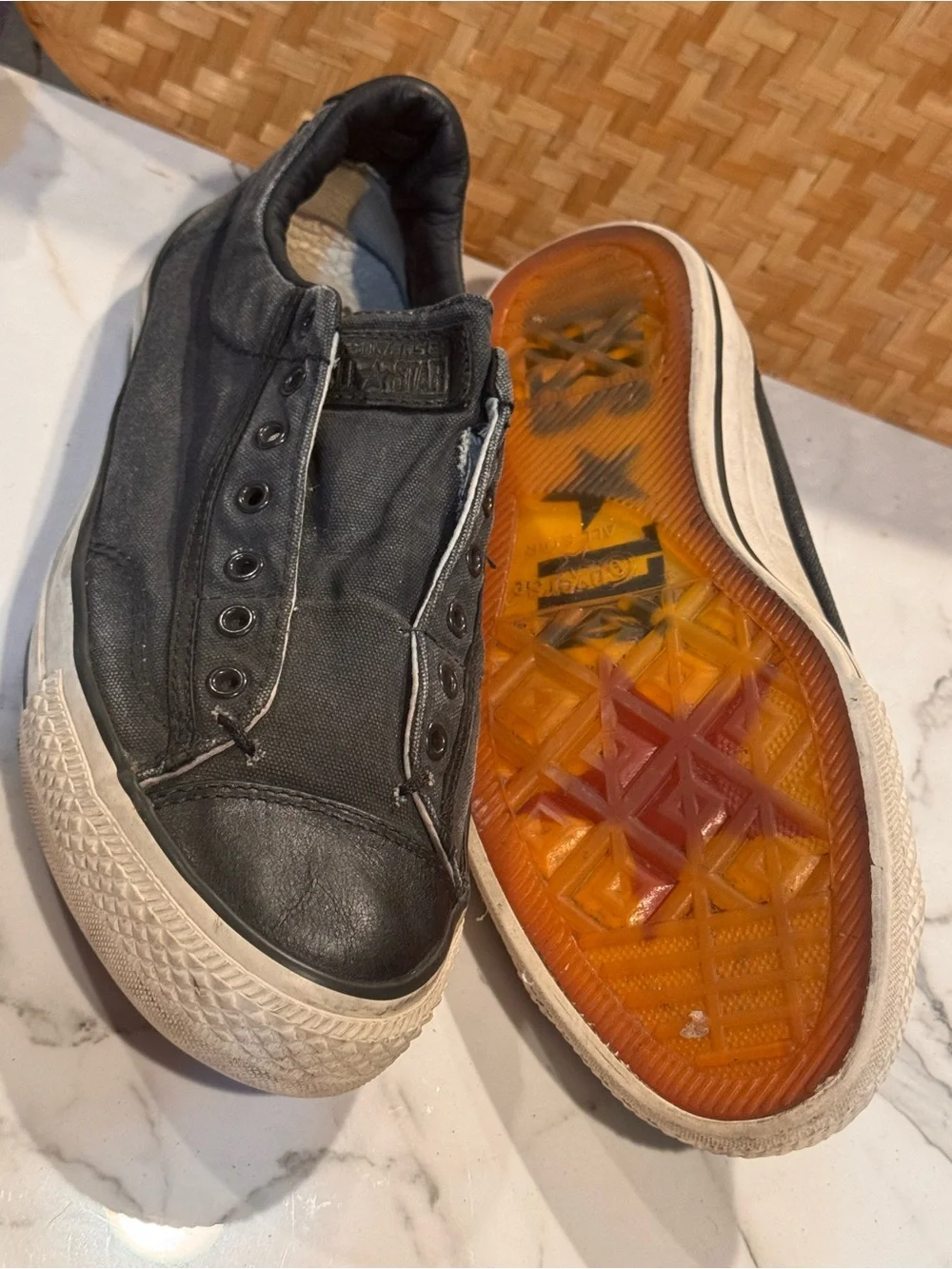 SOLD‼️Converse x John Varvatos Laceless Low-top Vintage Slip 147346C Men’s 9.5 - Picture 6 of 9